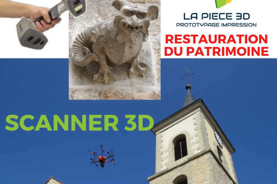restauration patrimoine par drone et impression 3D