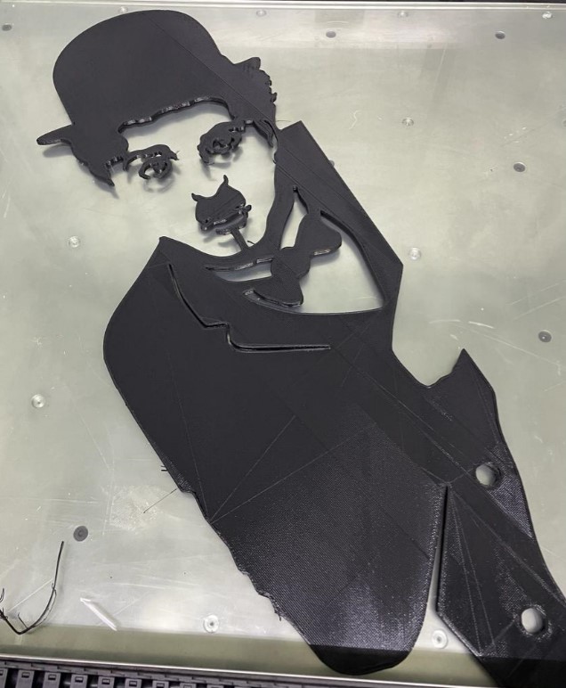 décoration murale impression 3D Charlie Chaplin